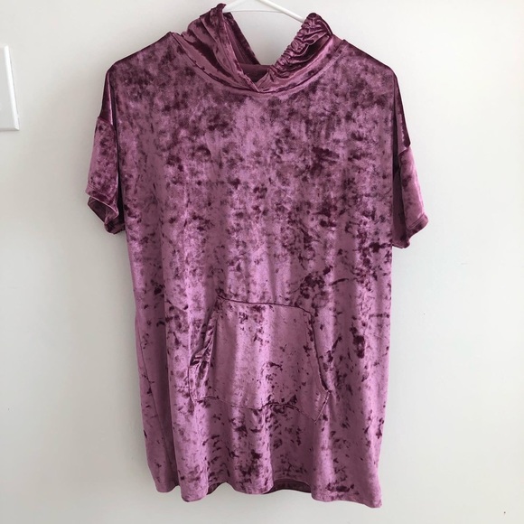 Zara Kid’s Crushed Velvet Hoodie Dress - Picture 1 of 2